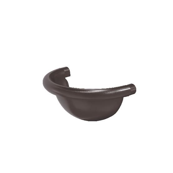 Водосток Aquasistem, система 125x90 - Заглушка желоба полукруглая RR 32 Тёмно-Коричневый купить в Кашире