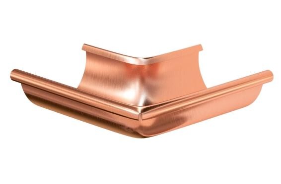 Водосток Aquasistem, система 150/100 - Угол желоба наружный медный 90° купить в Кашире