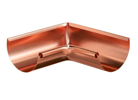 Водосток Aquasistem, система 150/100 - Угол желоба внутренний медный 90° купить в Кашире