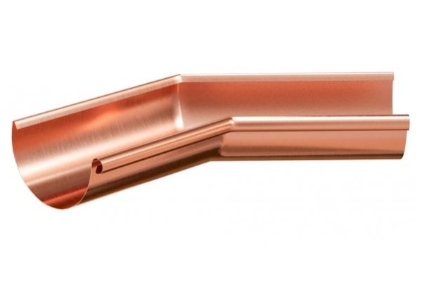 Водосток Aquasistem, система 150/100 - Угол желоба внутренний медный 135° купить в Кашире