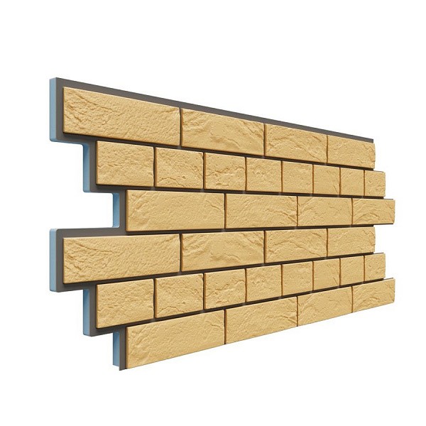 Фасадная термопанель Доломит Венецианский кирпич 20 мм Жёлтый купить в Кашире