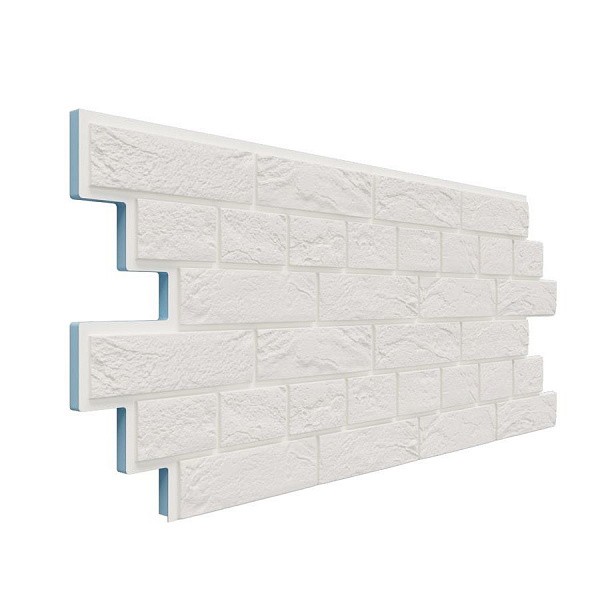 Фасадная термопанель Доломит Венецианский кирпич 20 мм Белоснежный купить в Кашире